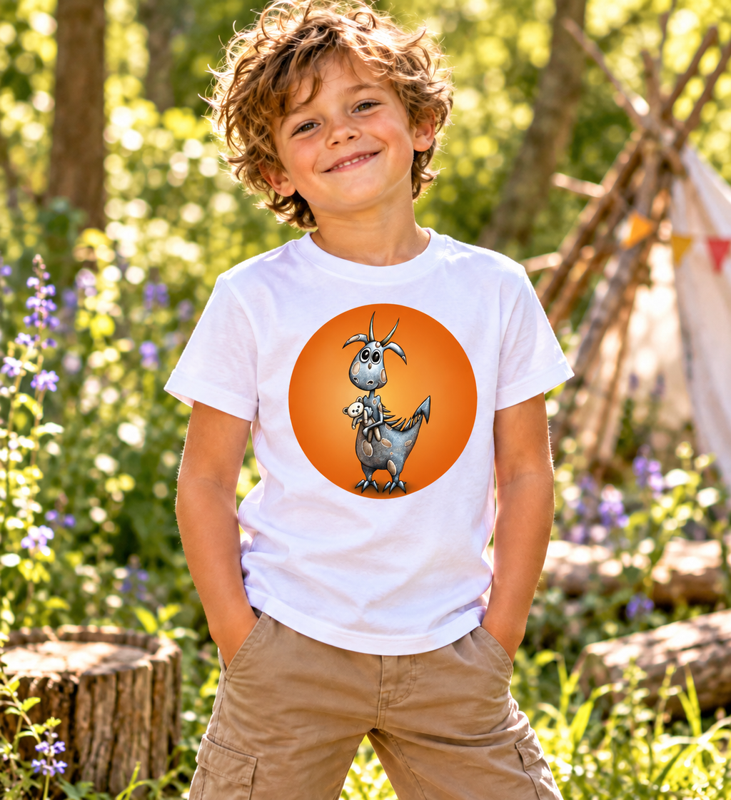 Little Dragon & Teddy Bear Kids T-Shirt
